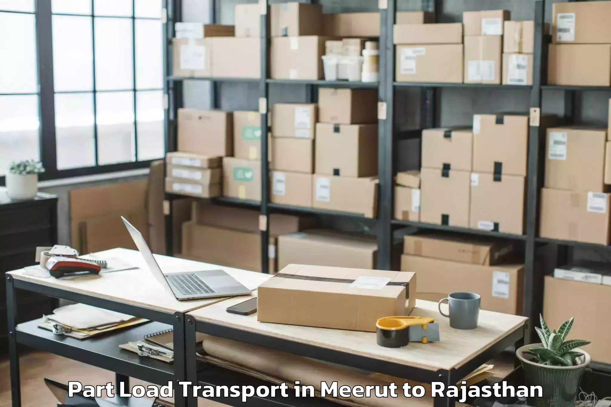 Book Meerut to Jalor Part Load Transport Online